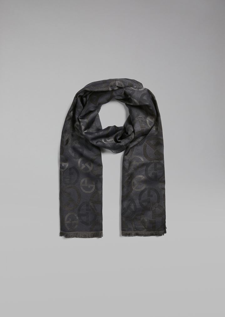 Estola de tejido de jacquard con logotipos GA Estola de tejido de jacquard con logotipos GA