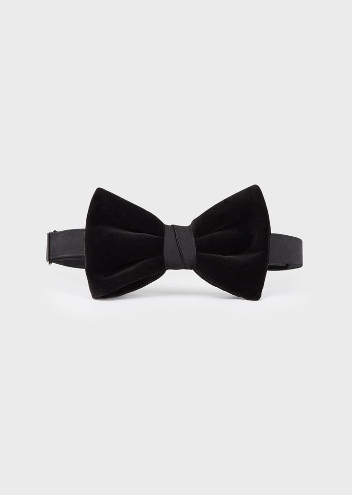 Satin bow tie with velvet bow | Man | Emporio Armani