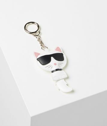KARL LAGERFELD CHOUPETTE LEATHER KEYCHAIN