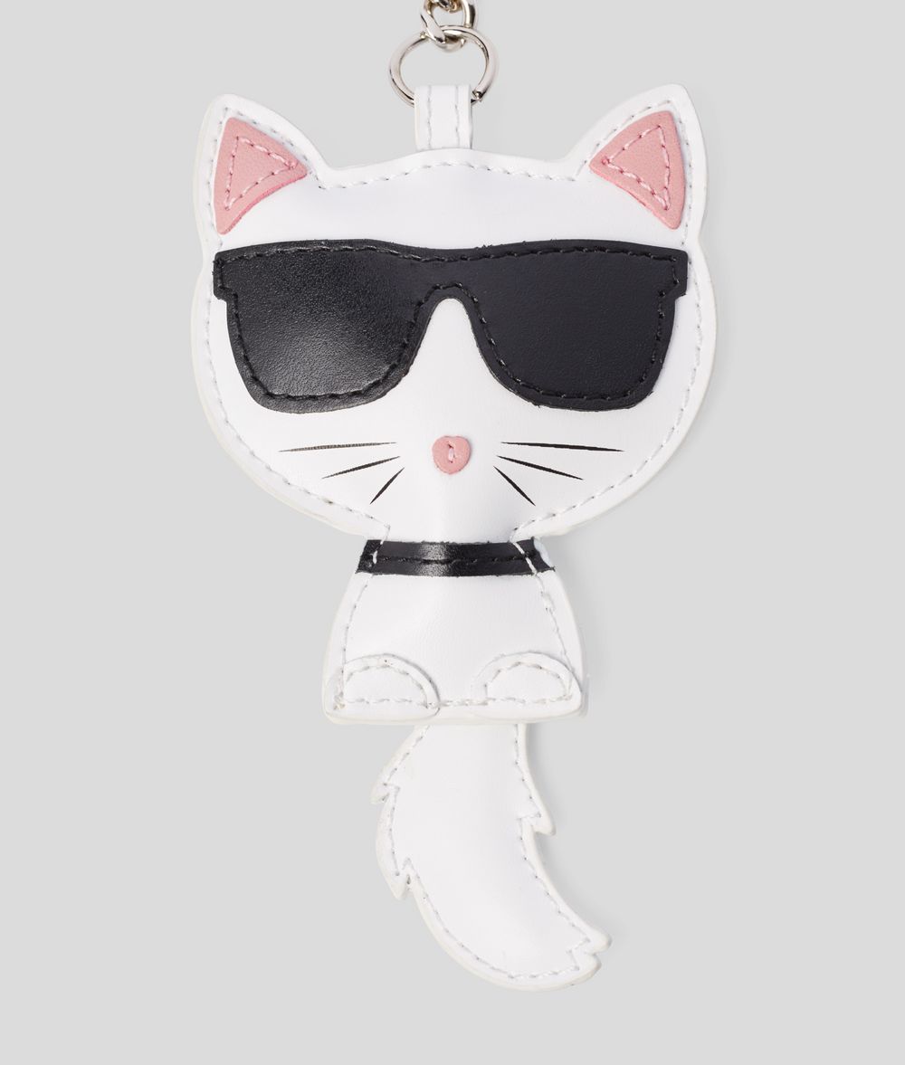 KARL LAGERFELD Choupette Leather Keychain Key Chain Woman r