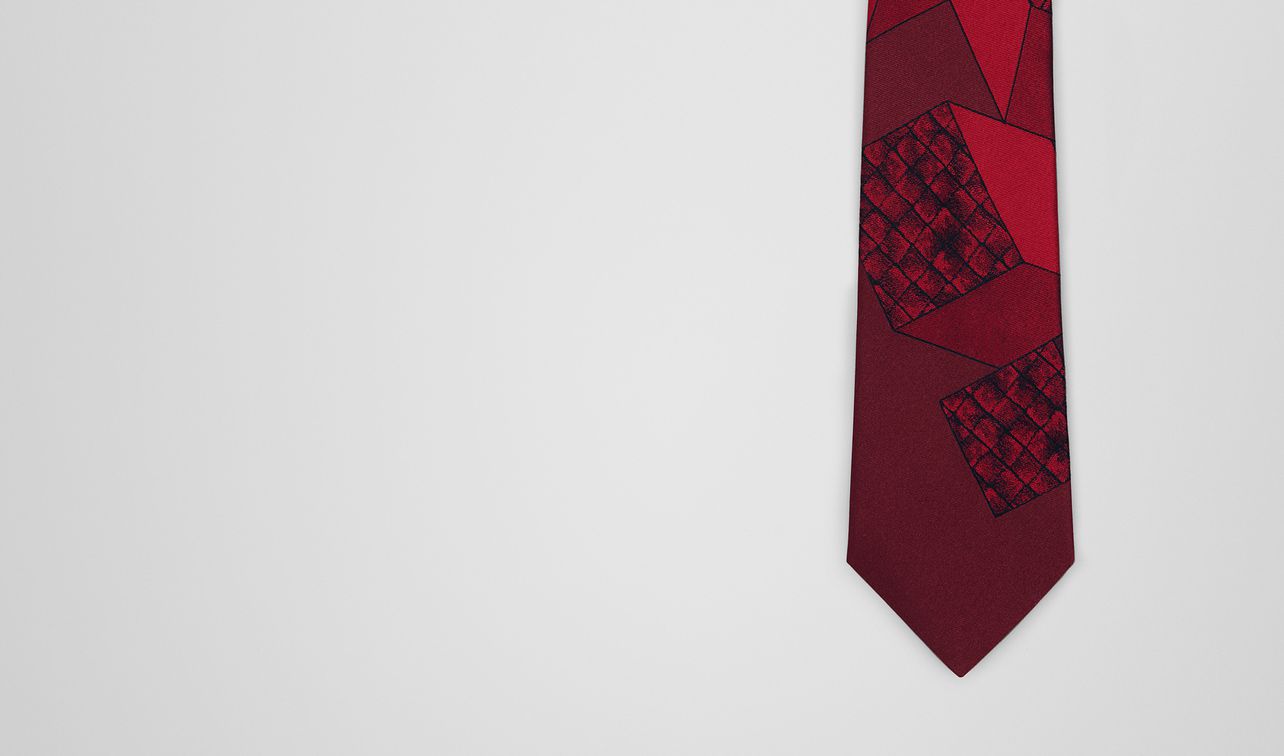 cravatta in seta amaranth/red landing