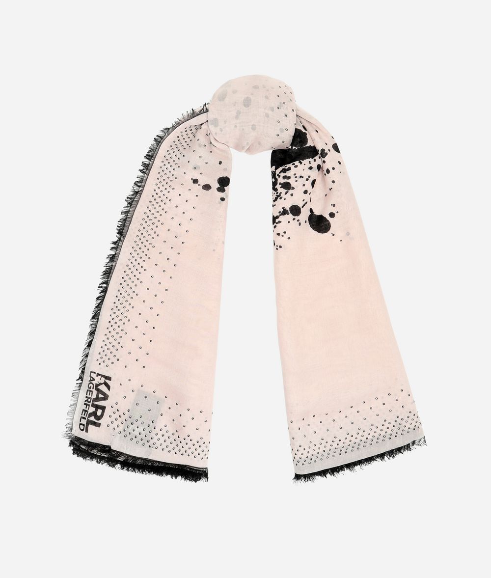 KARL LAGERFELD Karl Studded Silhouette Scarf Scarf Woman r