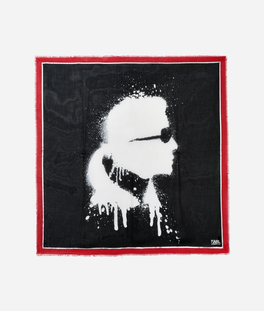 KARL LAGERFELD Karl Spray Silhouette Scarf Scarf Woman f
