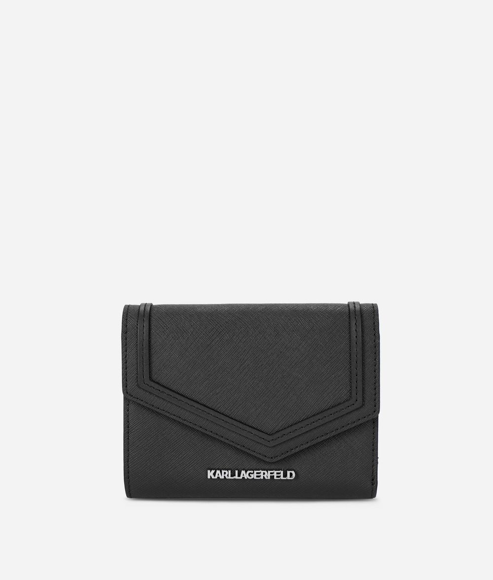 KARL LAGERFELD K/Rocky Leather Fold Wallet Wallet Woman f
