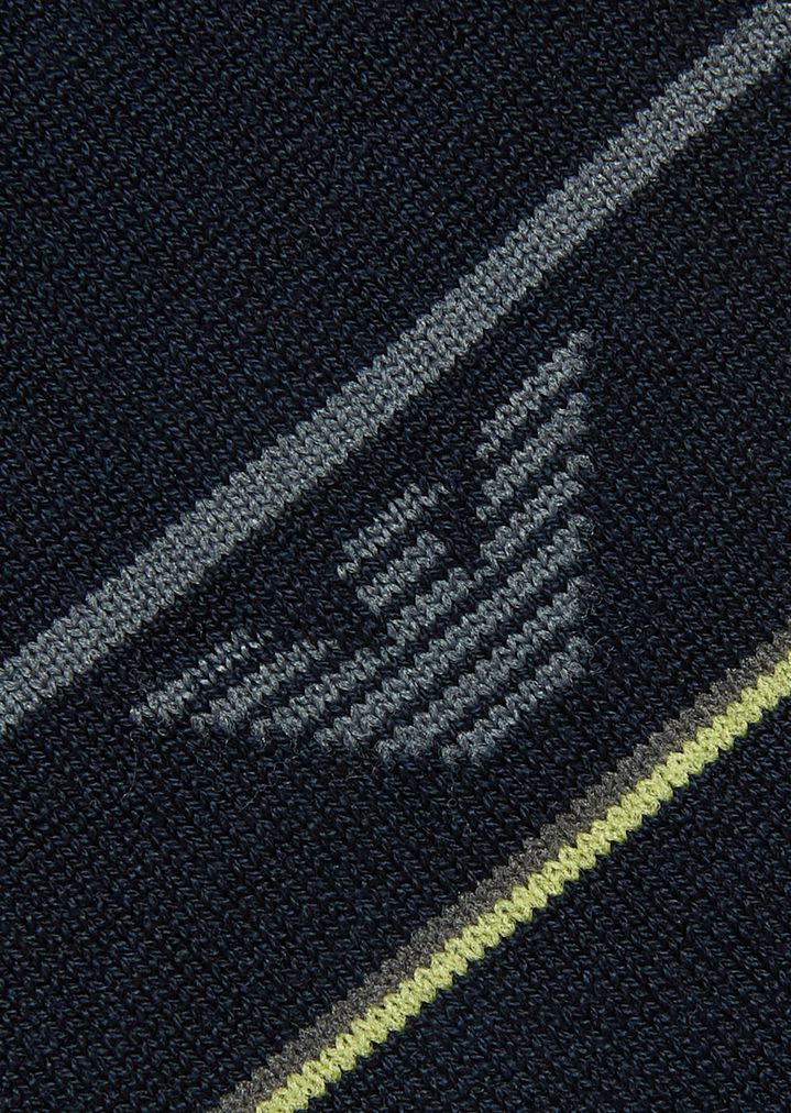 Juego de dos pares de calcetines de algodón stretch de rayas y de color liso Juego de dos pares de calcetines de algodón stretch de rayas y de color liso