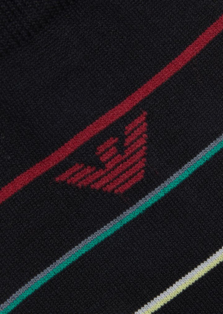 Juego de dos pares de calcetines de algodón stretch de rayas y de color liso Juego de dos pares de calcetines de algodón stretch de rayas y de color liso