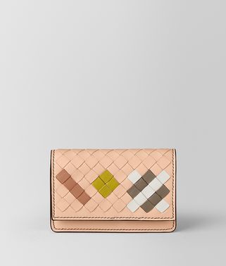 PEACH ROSE INTRECCIATO ABSTRACT CARD CASE