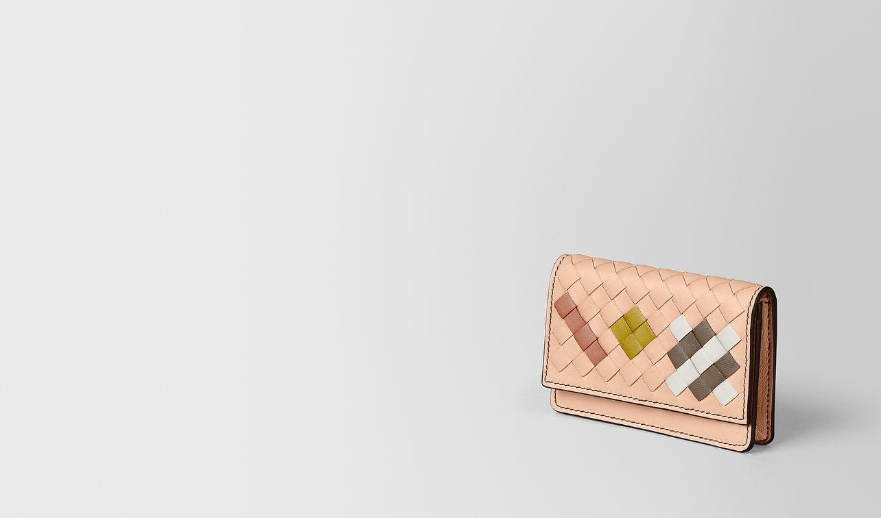 porta carte in intrecciato abstract peach rose landing