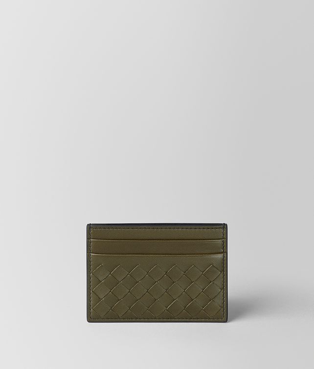 BOTTEGA VENETA MUSTARD/NERO INTRECCIATO NAPPA CARD CASE Card Case Man fp