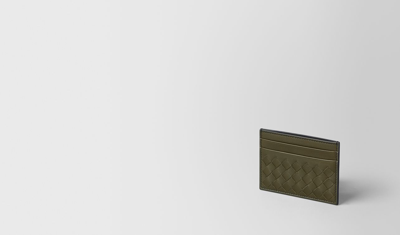 mustard/nero intrecciato nappa card case landing