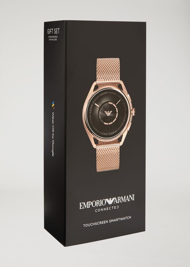 armani stainless steel touchscreen smartwatch