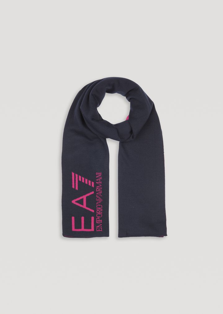 Bufanda de dos colores con logotipo EA7 Bufanda de dos colores con logotipo EA7
