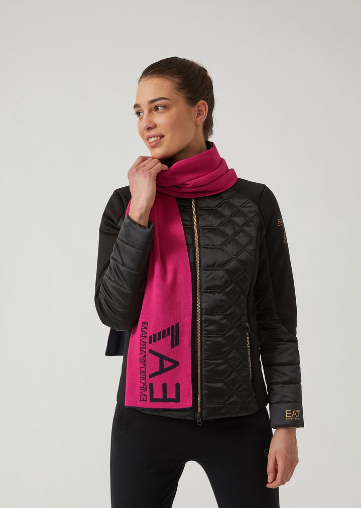 Bufanda de dos colores con logotipo EA7 Bufanda de dos colores con logotipo EA7