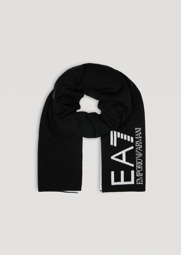 Bufanda de dos colores con logotipo EA7 Bufanda de dos colores con logotipo EA7