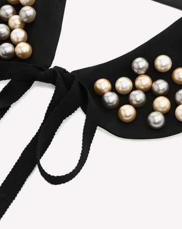 REDValentino Beaded crêpe de chine collar