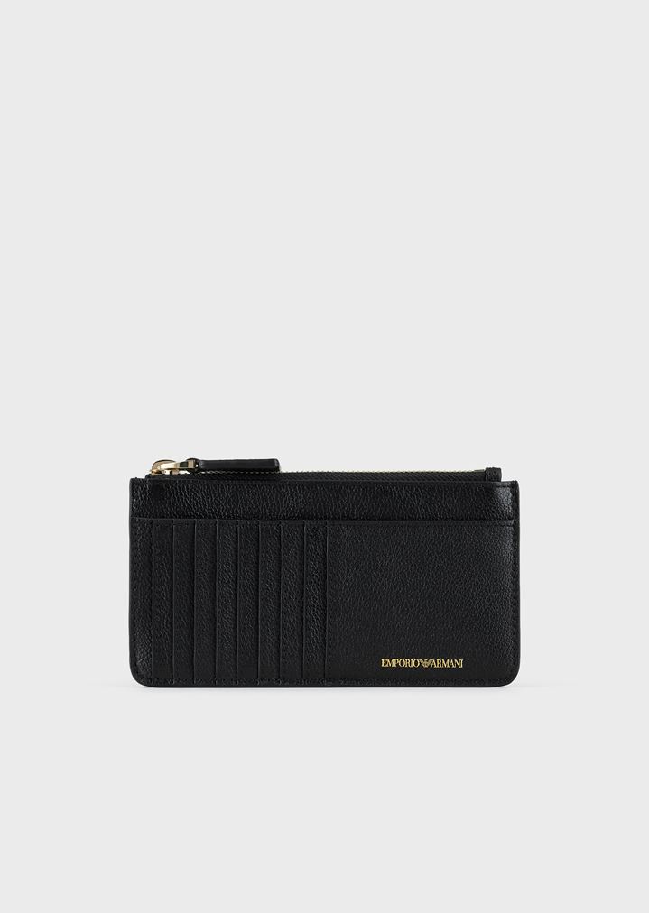 Tarjetero de piel granulada Tarjetero de piel granulada