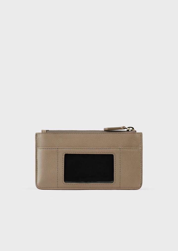 Tarjetero de piel granulada Tarjetero de piel granulada