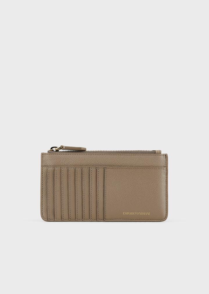 Tarjetero de piel granulada Tarjetero de piel granulada