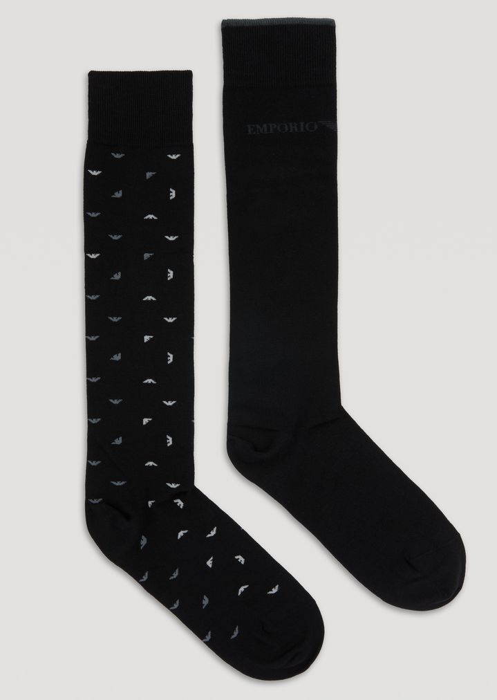 Dos pares de calcetines de punto de algodón elástico Dos pares de calcetines de punto de algodón elástico