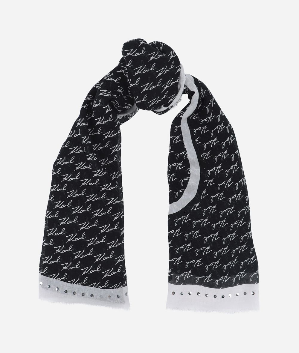 KARL LAGERFELD K/Signature Sequin Scarf Scarf Woman r