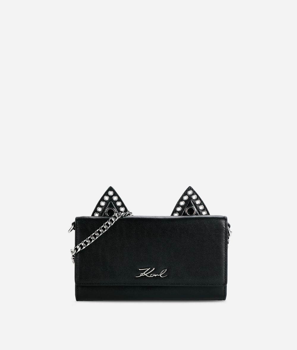 KARL LAGERFELD K/Rocky Choupette portefeuille en cuir à chaîne Portefeuille Femme f