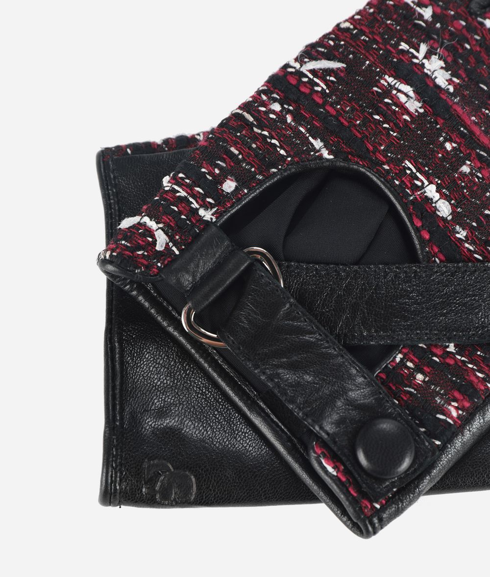 KARL LAGERFELD K/Tweed Leather Gloves Glove Woman r