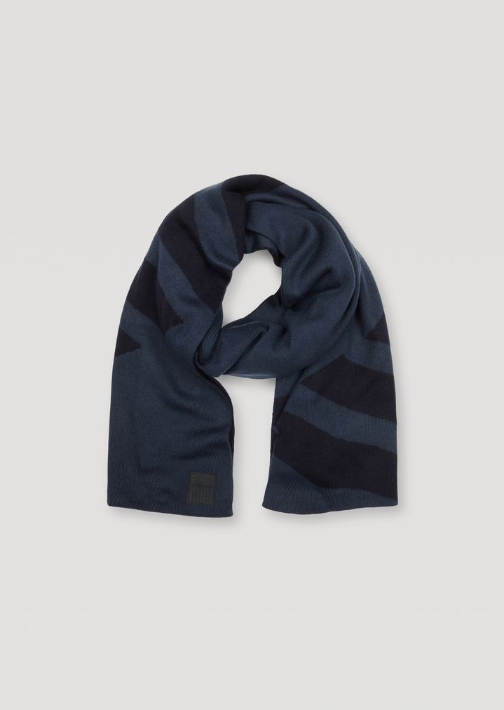 Bufanda de punto con logotipo EA7 en contraste Bufanda de punto con logotipo EA7 en contraste