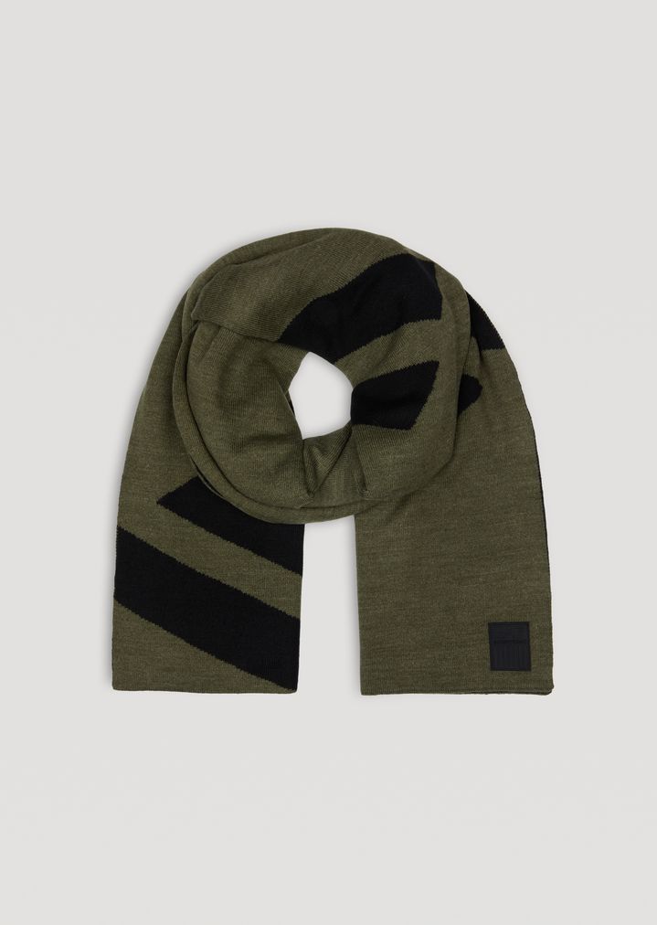 Bufanda de punto con logotipo EA7 en contraste Bufanda de punto con logotipo EA7 en contraste