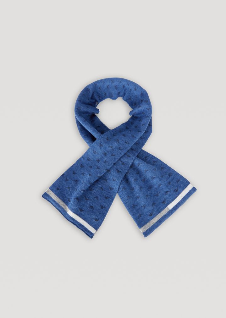 Bufanda de punto de jacquard con logotipo por toda la prenda Bufanda de punto de jacquard con logotipo por toda la prenda