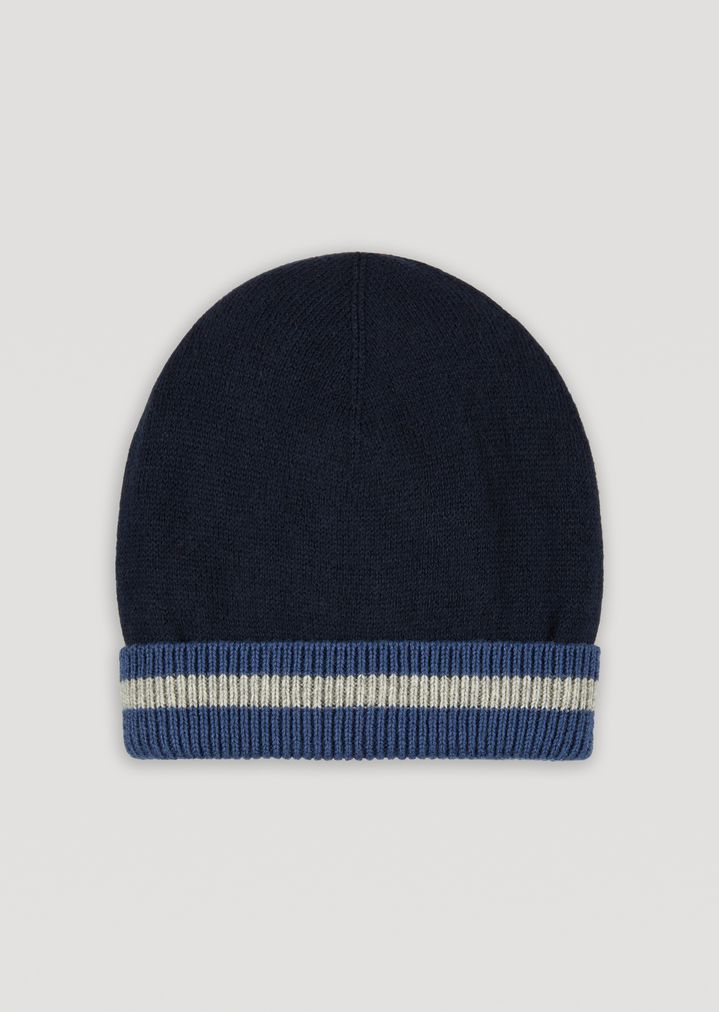 Gorro de algodón y lana con borde en contraste Gorro de algodón y lana con borde en contraste