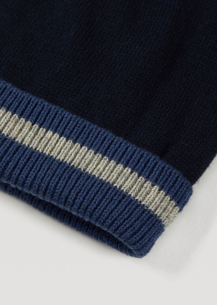 Gorro de algodón y lana con borde en contraste Gorro de algodón y lana con borde en contraste