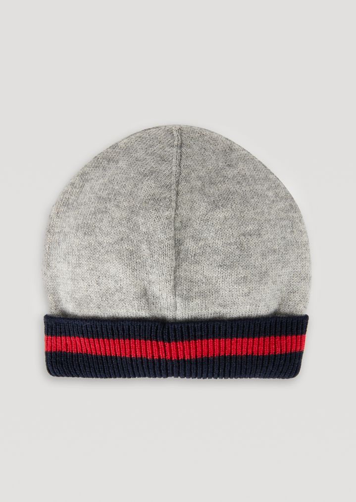Gorro de algodón y lana con borde en contraste Gorro de algodón y lana con borde en contraste
