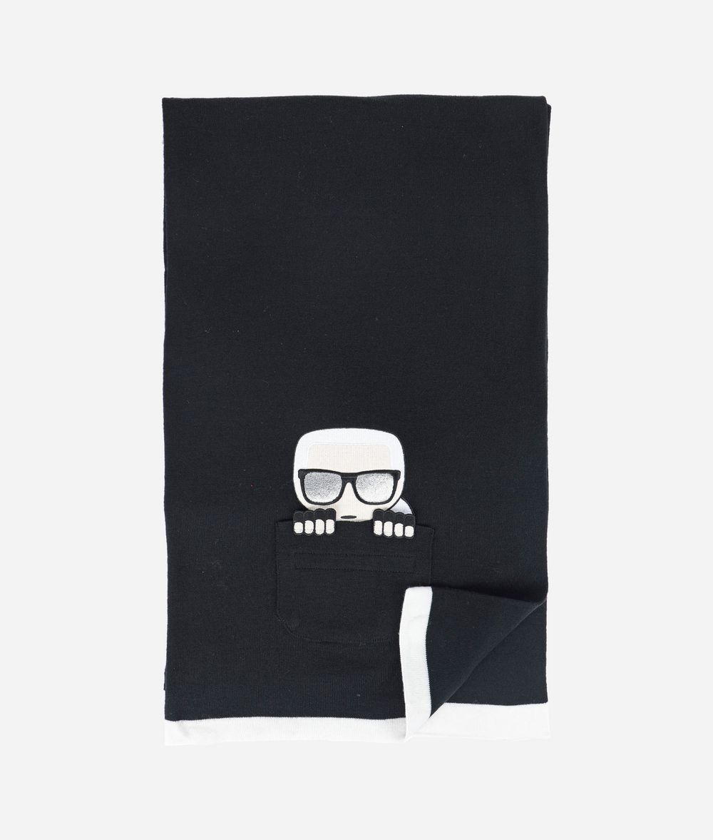 KARL LAGERFELD K/Ikonik Wool Blend Pocket Scarf Scarf Woman f