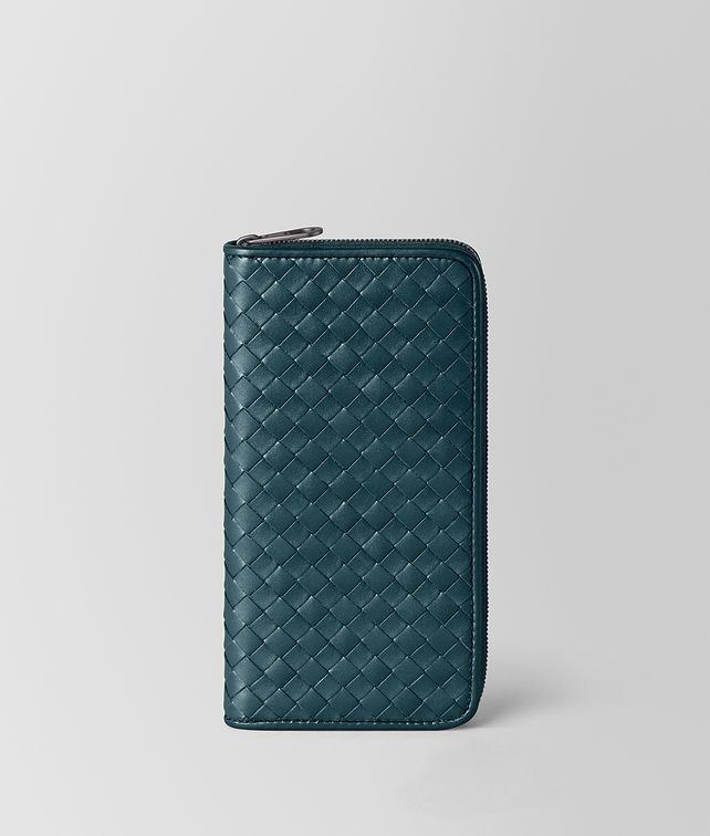 BOTTEGA VENETA ZIP-AROUND IN INTRECCIATO VN AND NAPPA Large Wallet Man fp