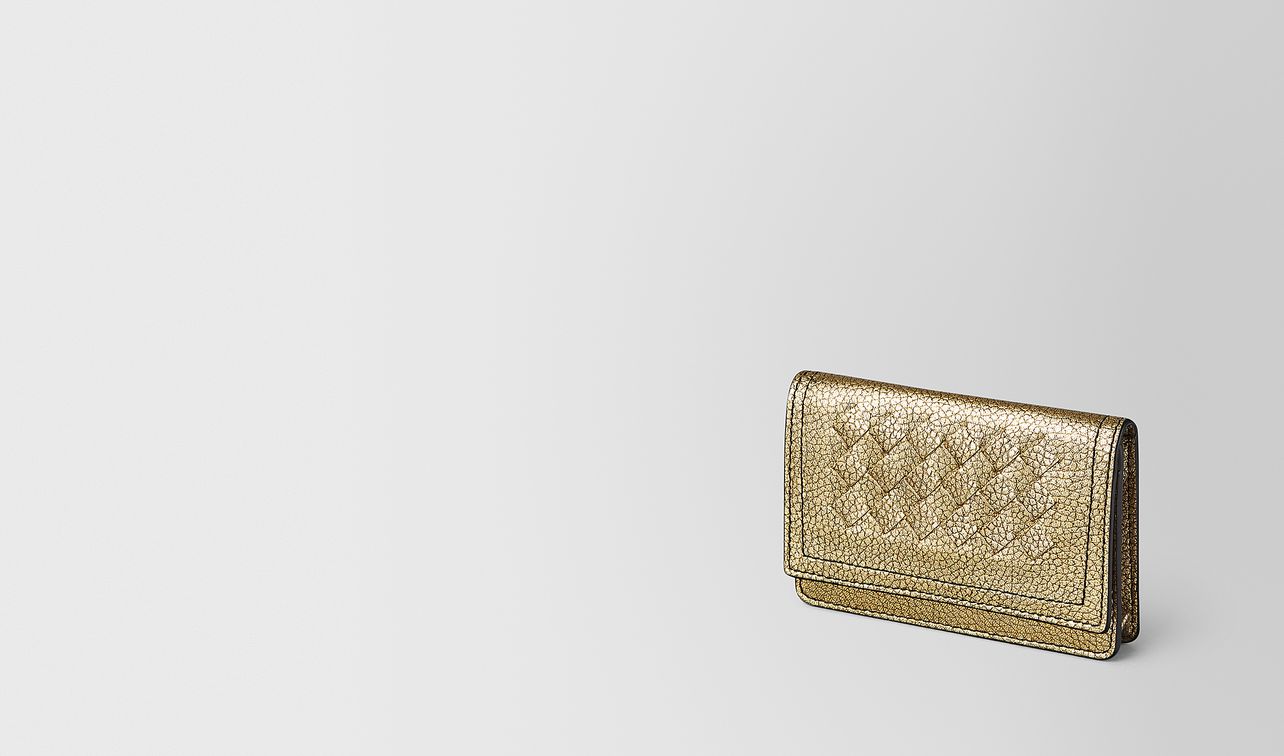 card case in metallic calf leather landing