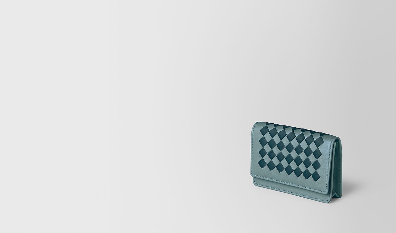 card case in intrecciato checker landing