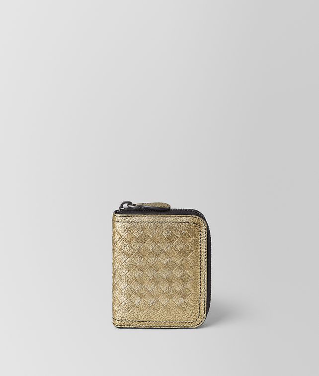 BOTTEGA VENETA COIN PURSE IN METALLIC LAMB Small Wallet Woman fp