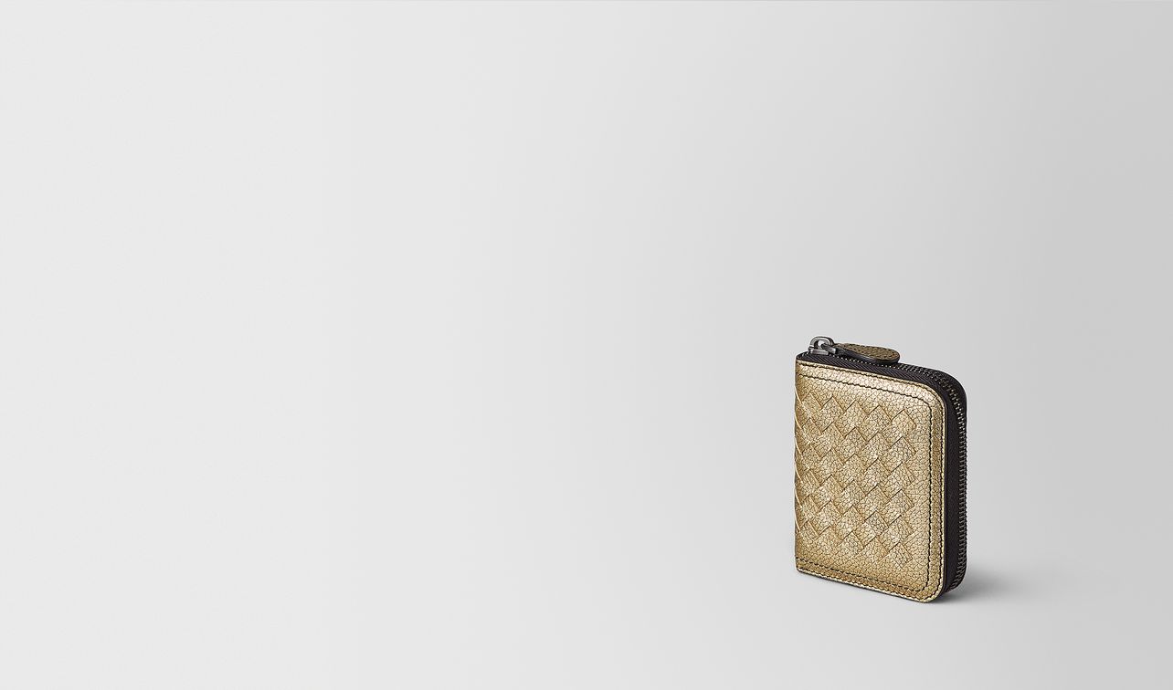 coin purse in metallic calf leather landing