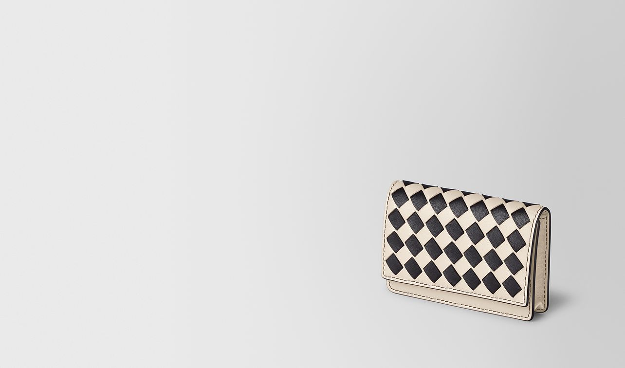 card case in intrecciato chequer landing