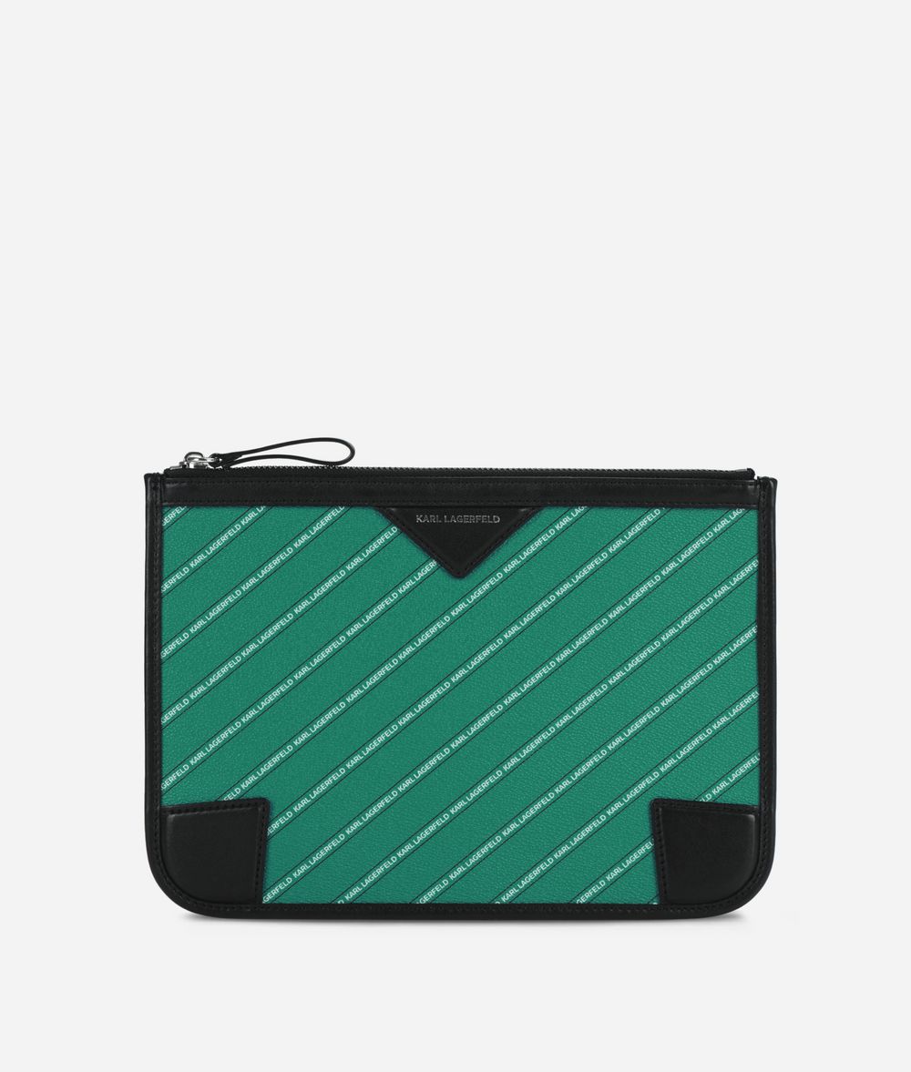 KARL LAGERFELD K/Stripe Logo Small Pouch Minaudière Woman f