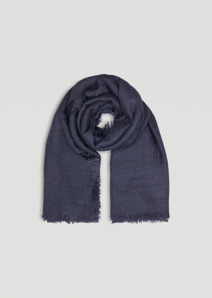 Bufanda de modal y lana virgen con logotipo estampado Bufanda de modal y lana virgen con logotipo estampado