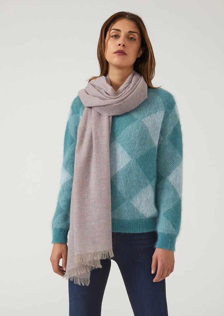 Bufanda de cachemir puro con flecos Bufanda de cachemir puro con flecos