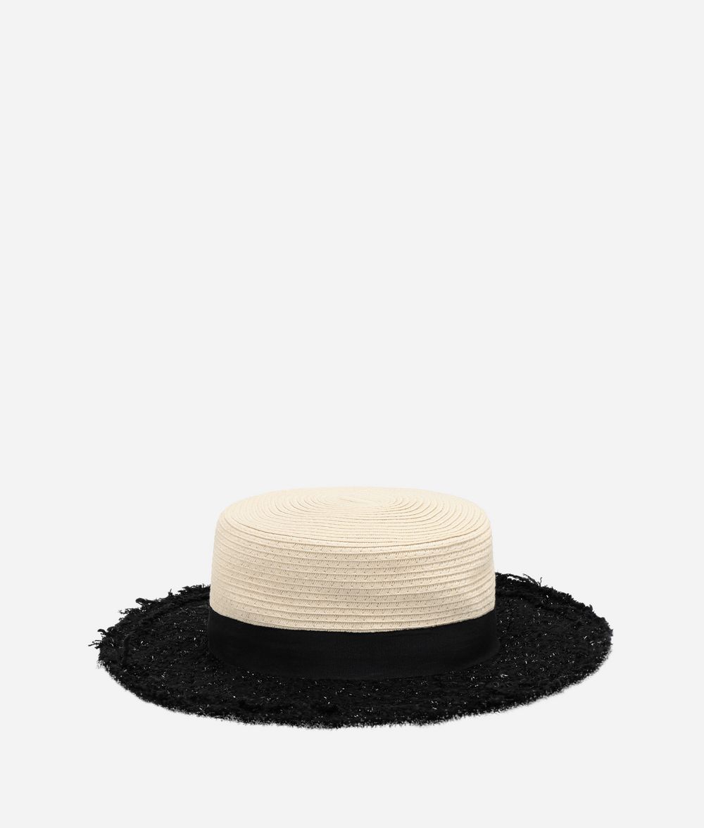 KARL LAGERFELD Tweed Fedora Hat Woman f