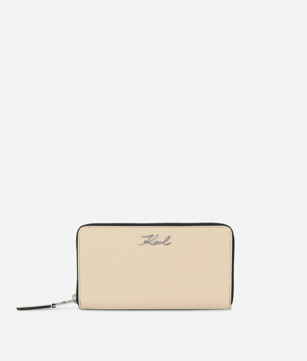 KARL LAGERFELD K/Signature Zip-Around Wallet Wallet Woman f
