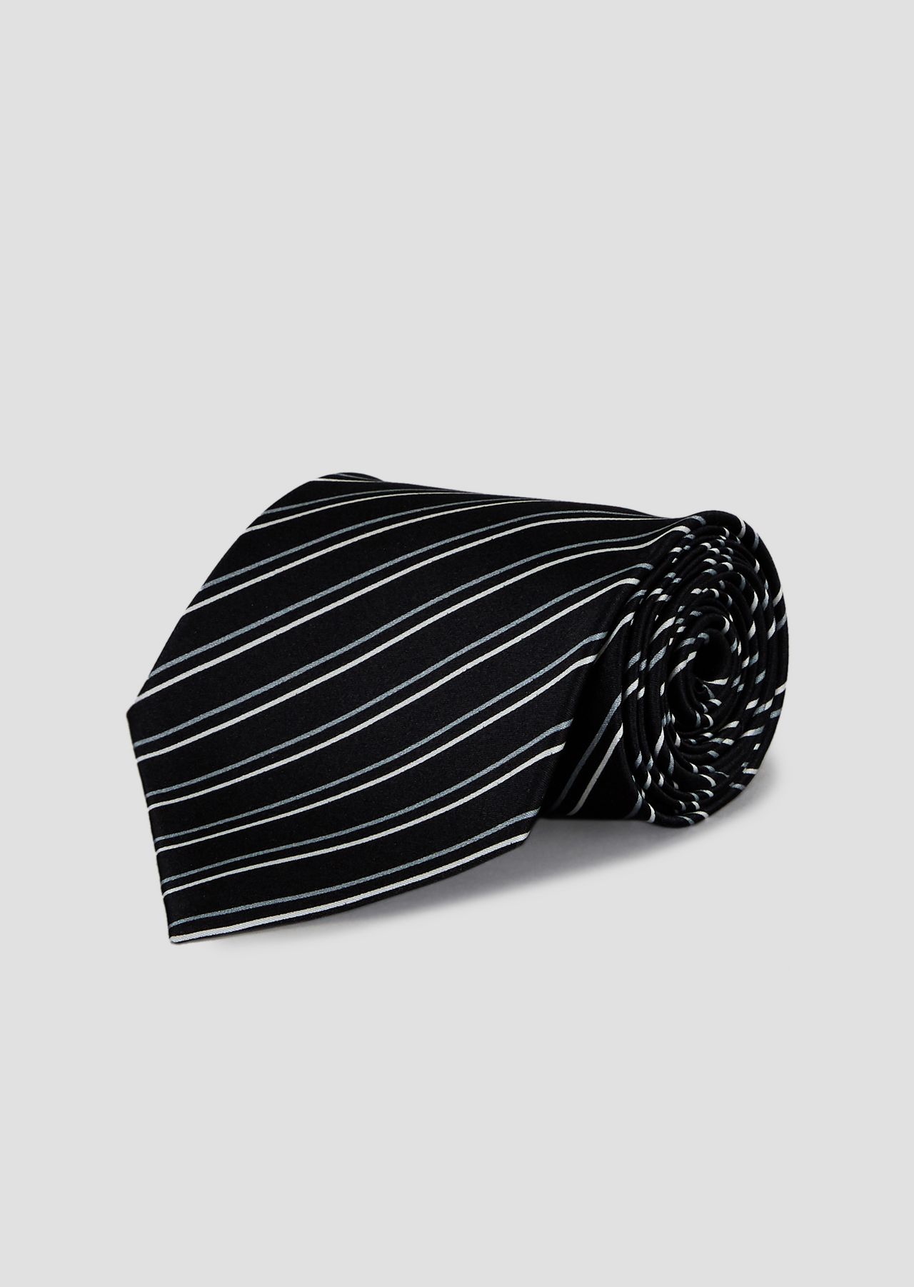 Pure silk tie with striped pattern | Man | Emporio Armani