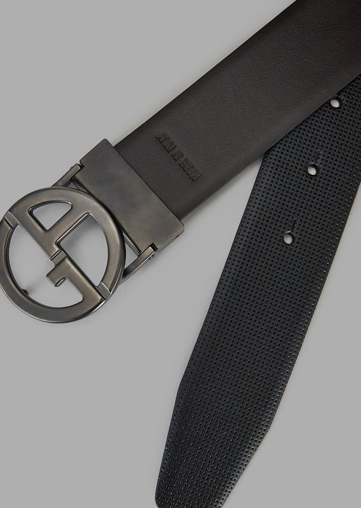 cinturon-de-piel-microentrelazada-con-logotipo-ga cinturon-de-piel-microentrelazada-con-logotipo-ga