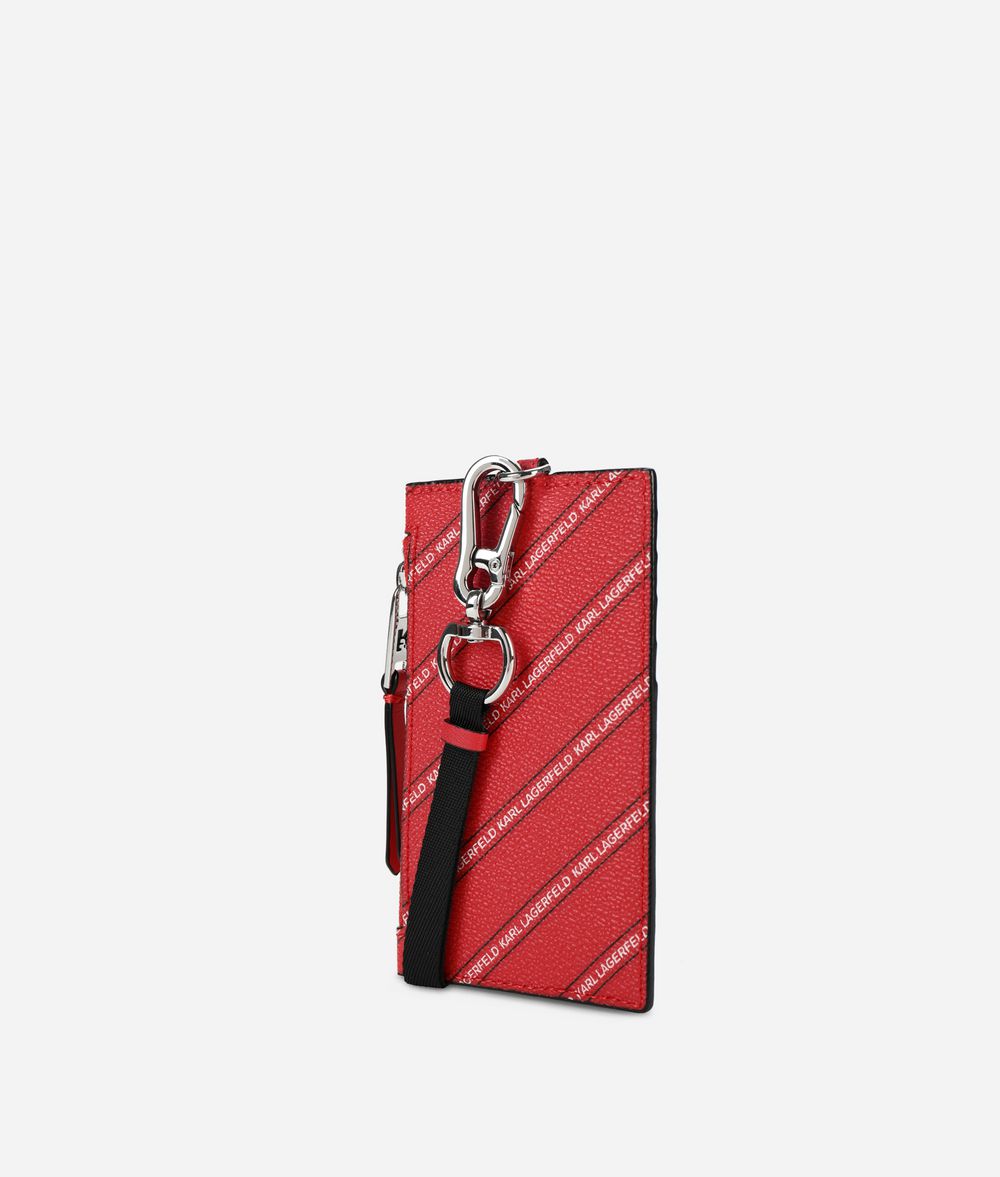 KARL LAGERFELD K/Stripe Logo Badge Holder Cardholder Woman d