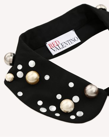 REDValentino Crepe de chine collar with pearl embroidery