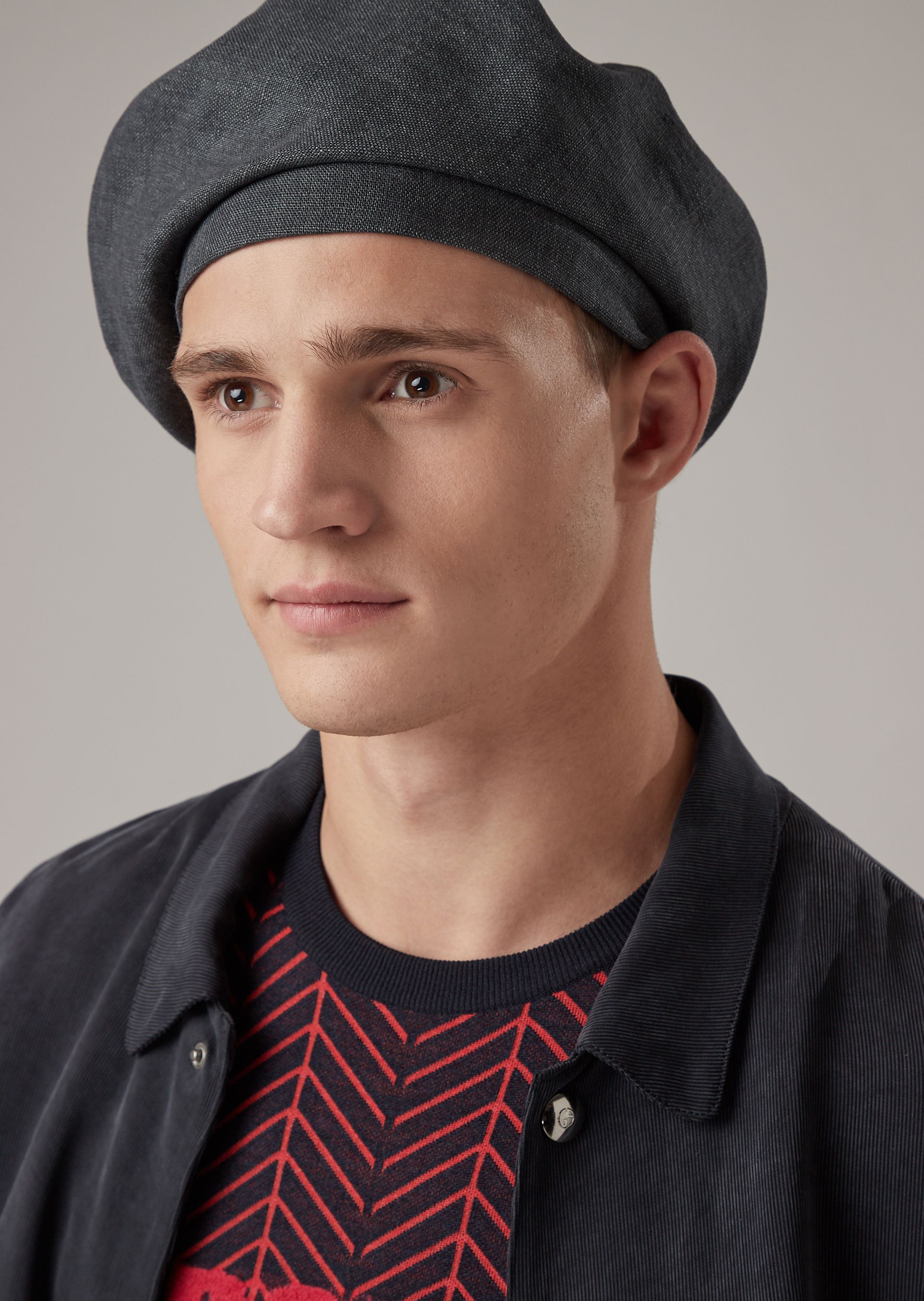 Linen beret hat | Man | Giorgio Armani