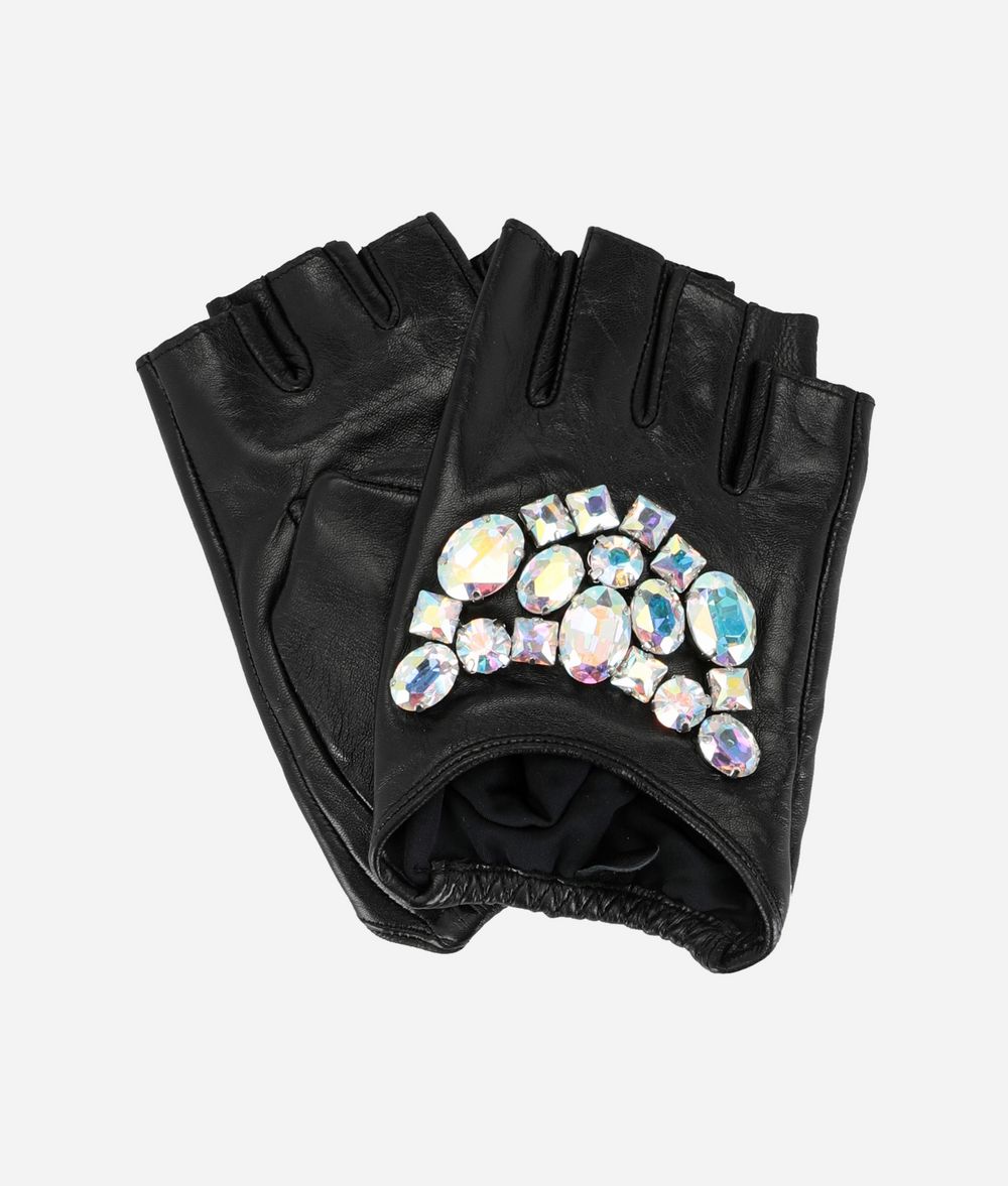 KARL LAGERFELD Sparkly Stones Fingerless Gloves Glove Woman f